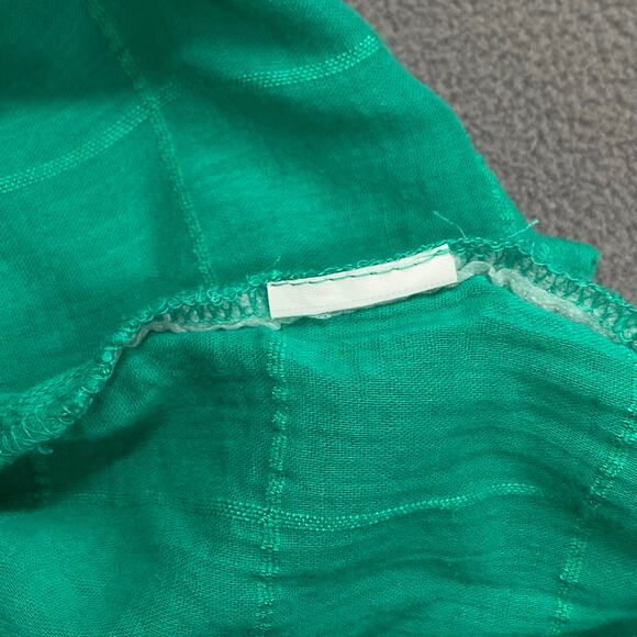 Carve Designs Half Button Down Roll Sleeve Casual Shirt Womens XL Green Sheer - Picture 14 of 14